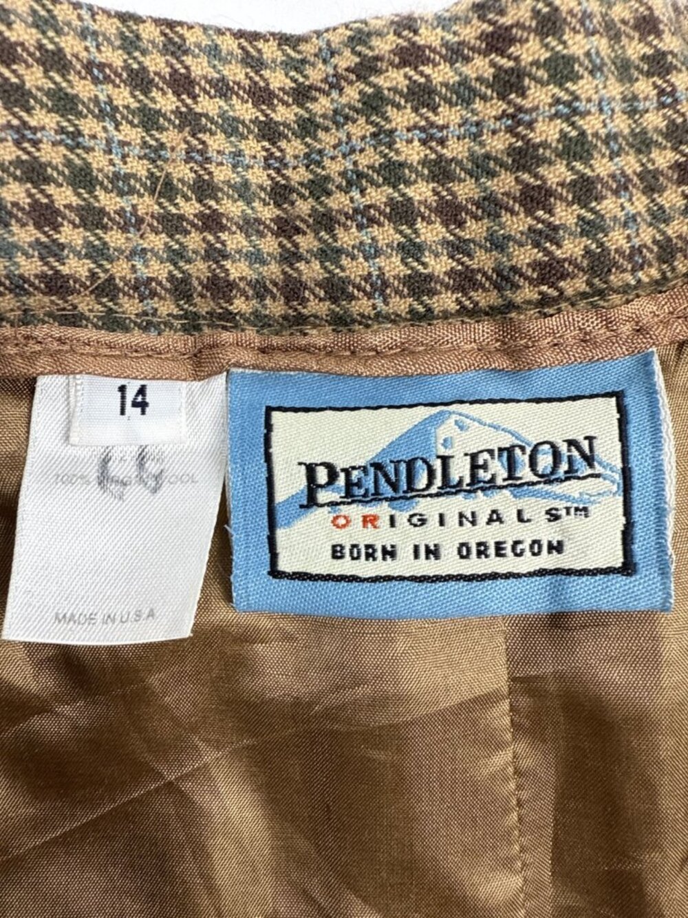 PENDLETONβ Glen Plaid Wool Trousers High Waist Wide Leg Size 14 - Picture 8 of 10